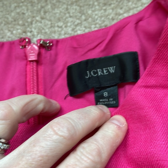 J.Crew Hot Pink Dress With Contrast Stitch Size 8 - Picture 3 of 9